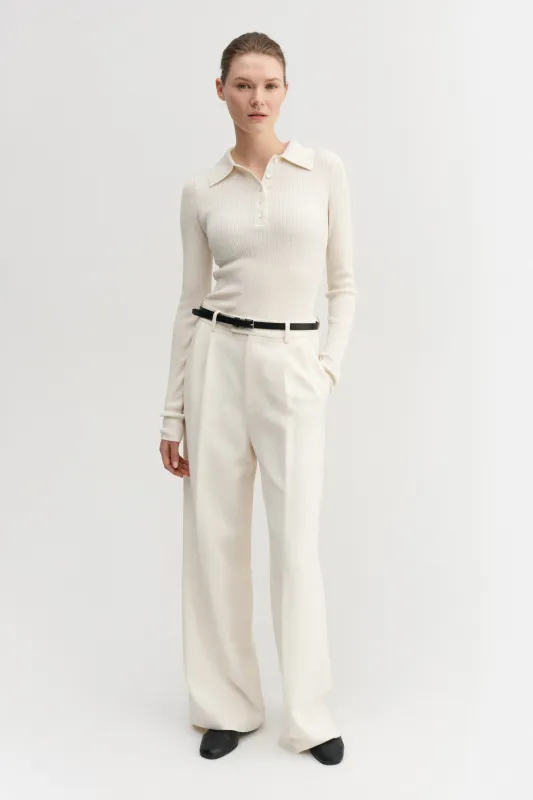 Jules Rib Top, cream made by Almada Label