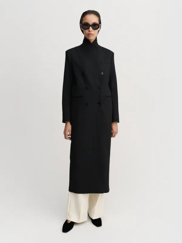 Margot Long Tailored Blazer, black made by Almada Label