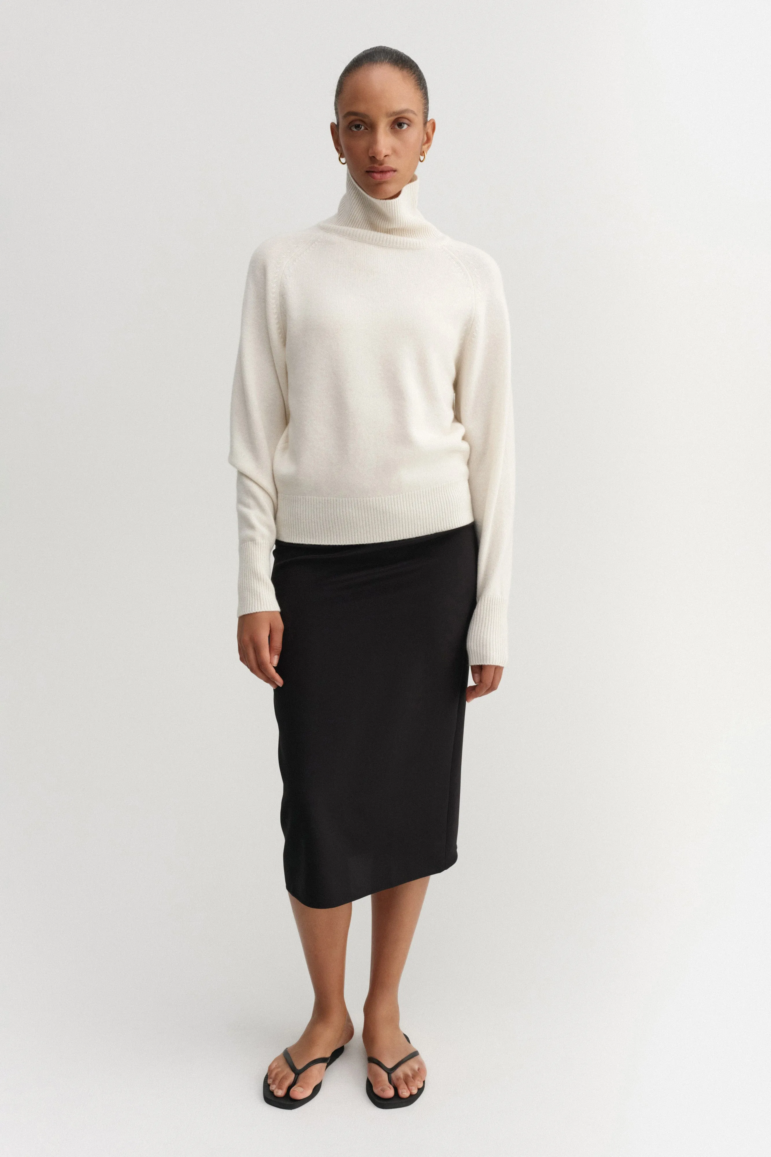 Gigi Turtleneck Sweater, cream sold by Almada Label