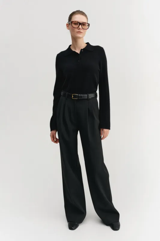 Minou Collar Sweater, black made by Almada Label