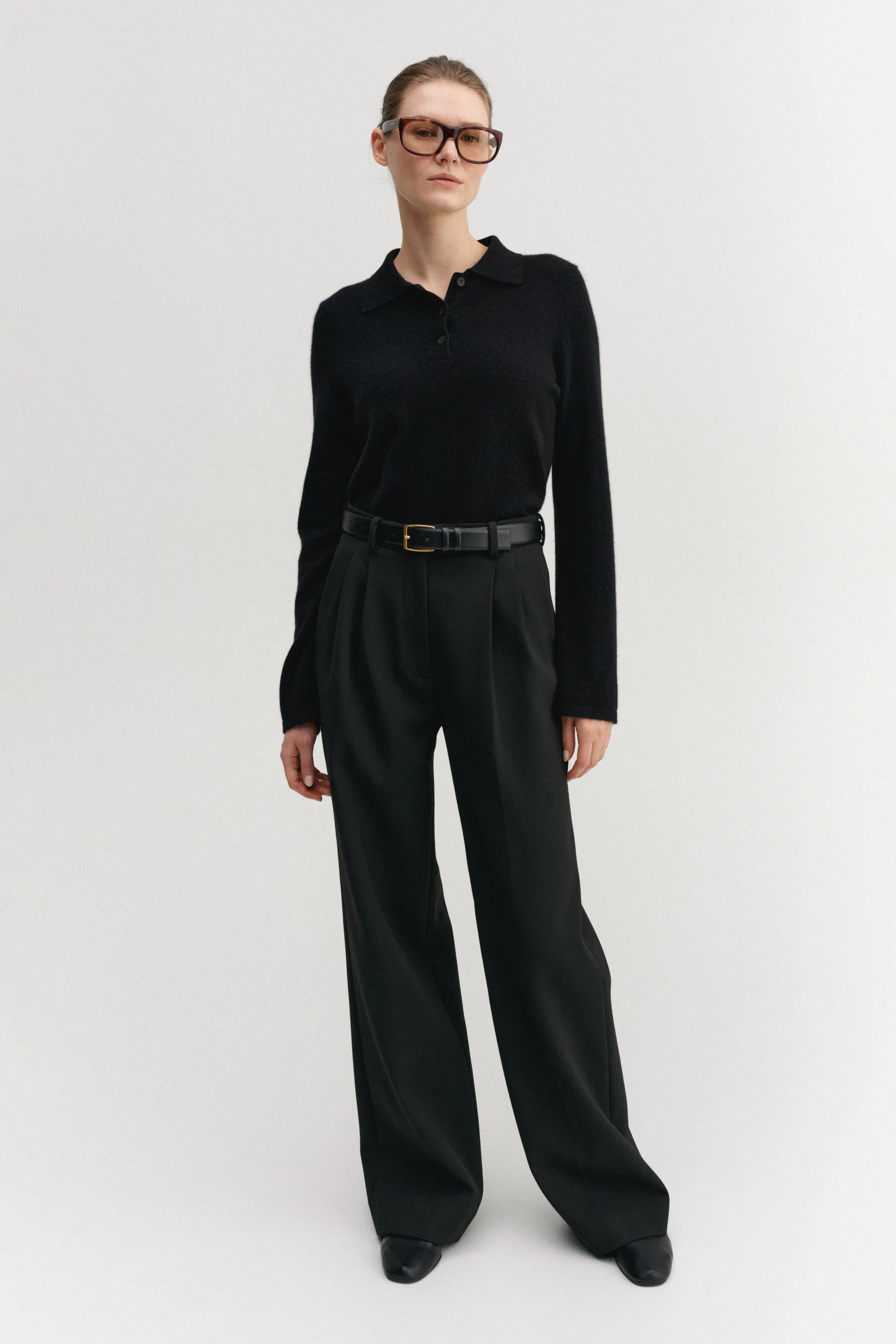 Minou Collar Sweater, black sold by Almada Label