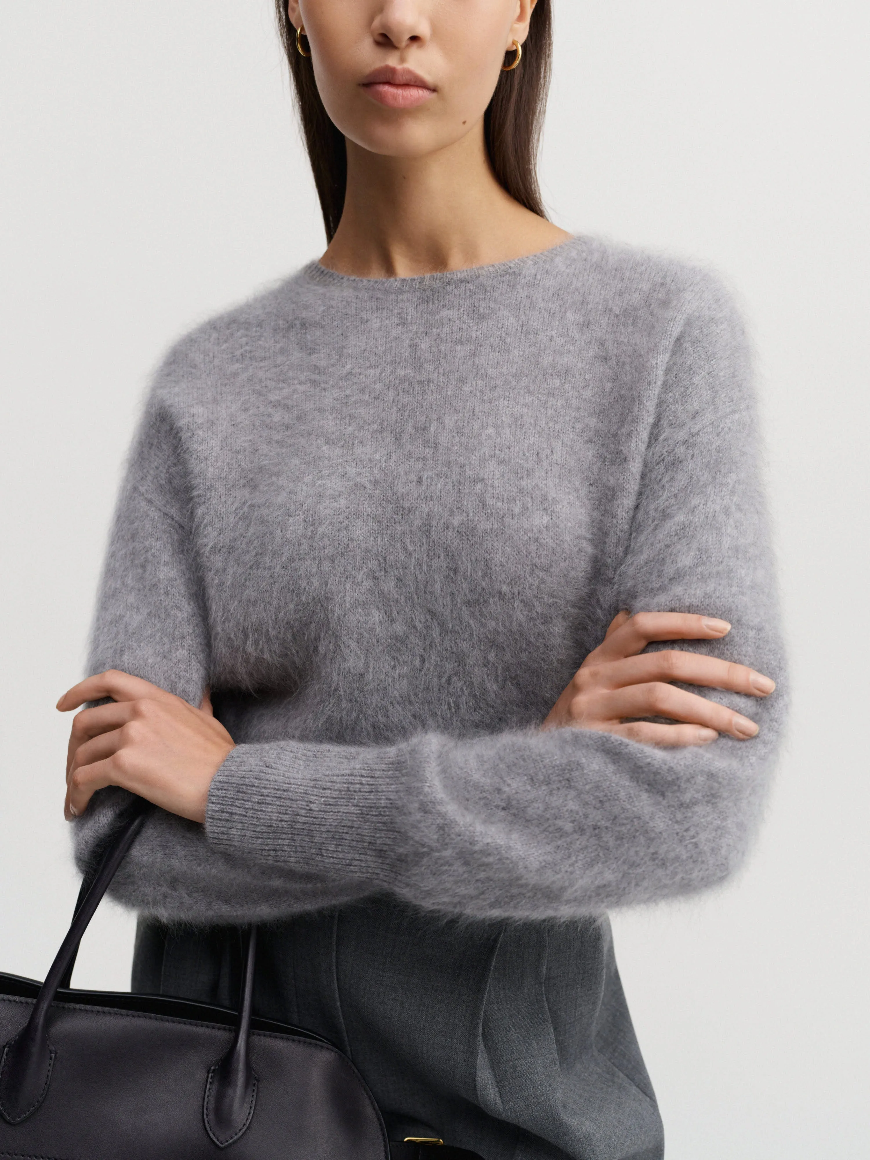 Zoe Brushed Crewneck Sweater, grey sold by Almada Label product image thumbnail 4