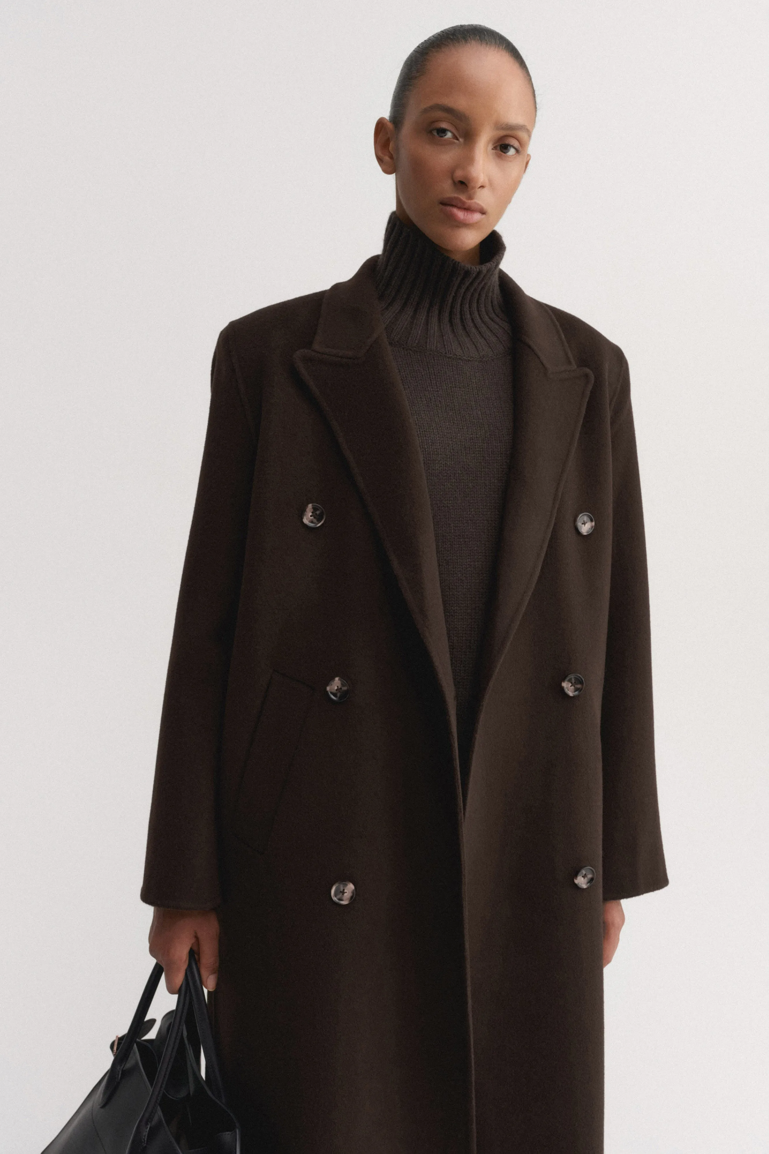 Deja Doublé Coat, chocolate sold by Almada Label product image thumbnail 2