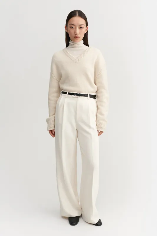 Yara V-Neck Sweater, vanilla sold by Almada Label