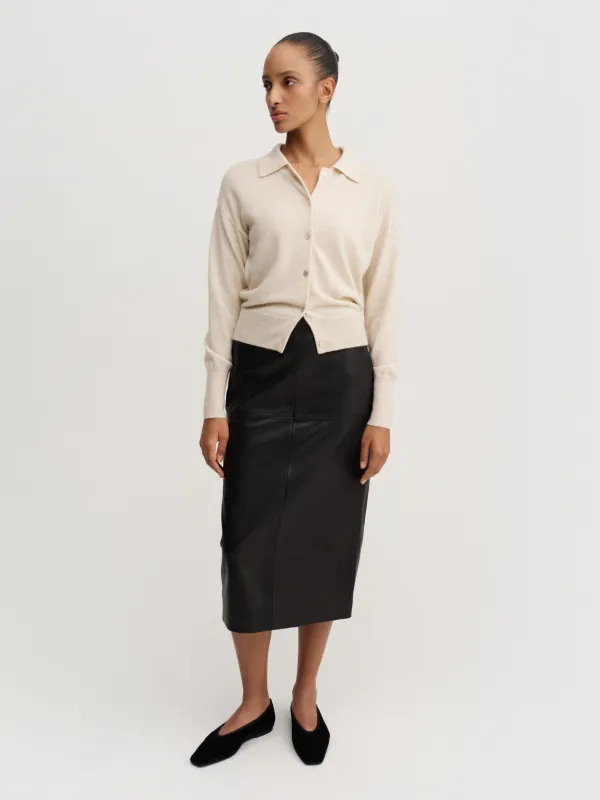 Fern collar cardigan, vanilla made by Almada Label