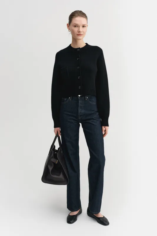 Zozo cardigan, black made by Almada Label