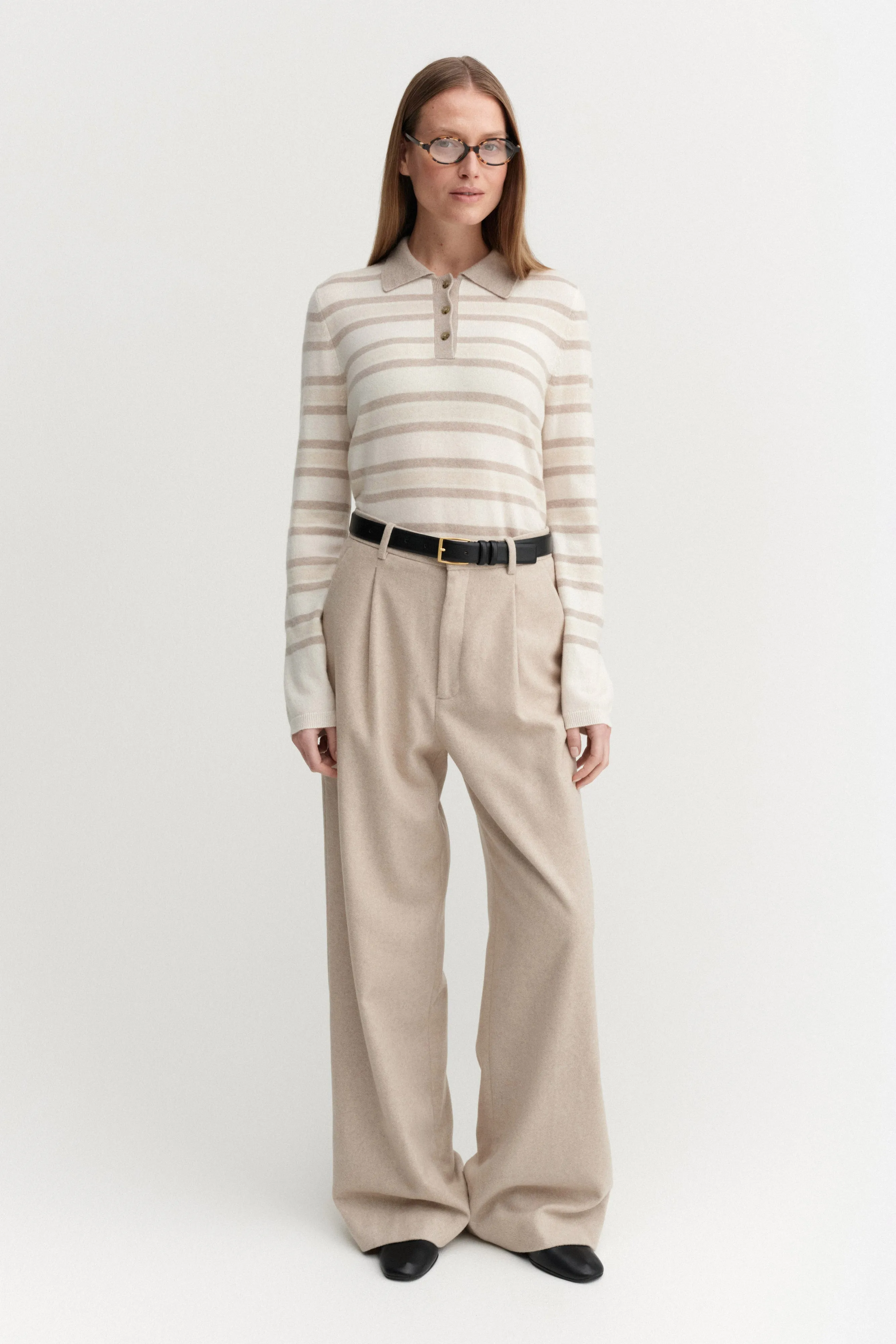 Minou Collar Sweater, stripe sold by Almada Label