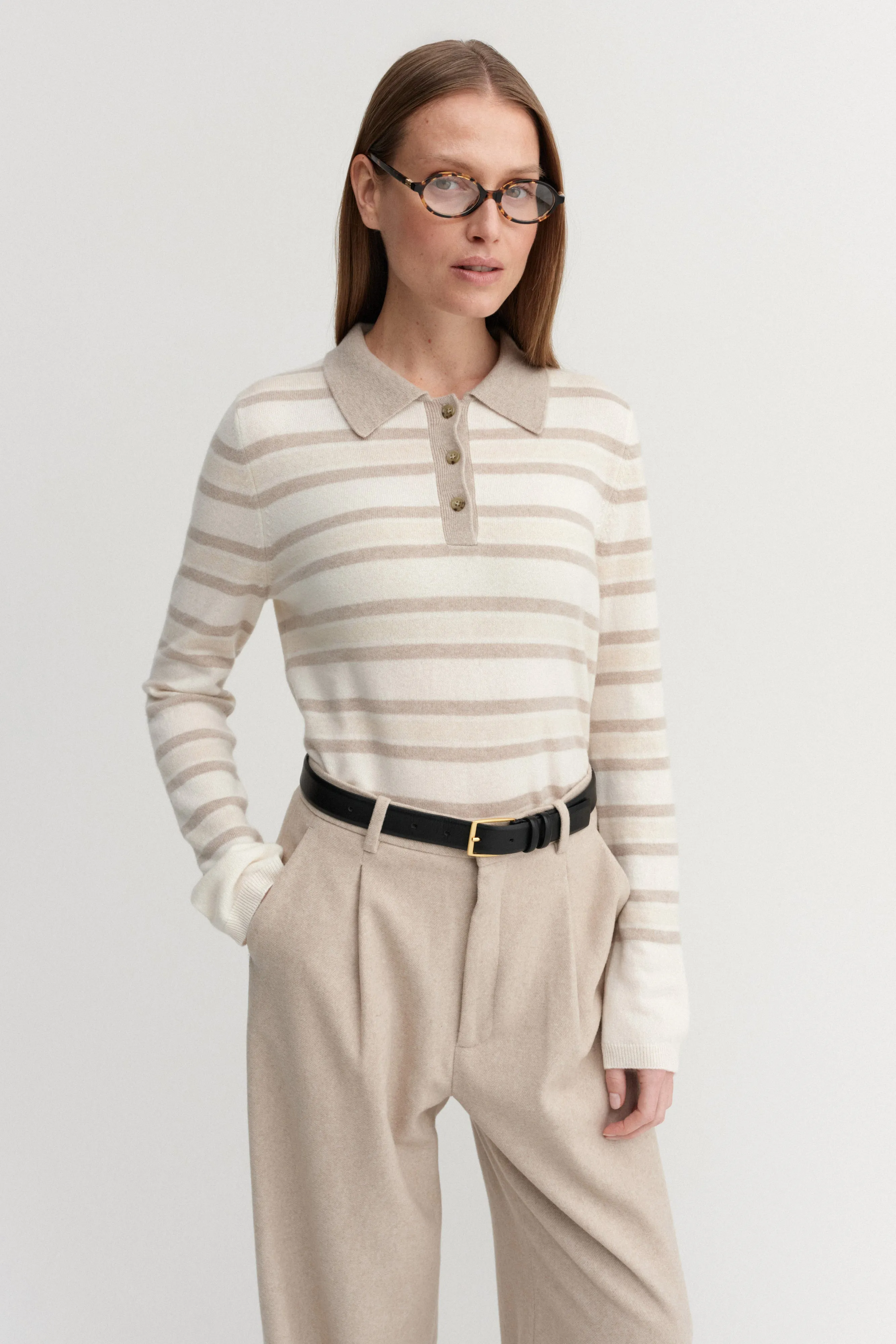 Minou Collar Sweater, stripe sold by Almada Label product image thumbnail 2