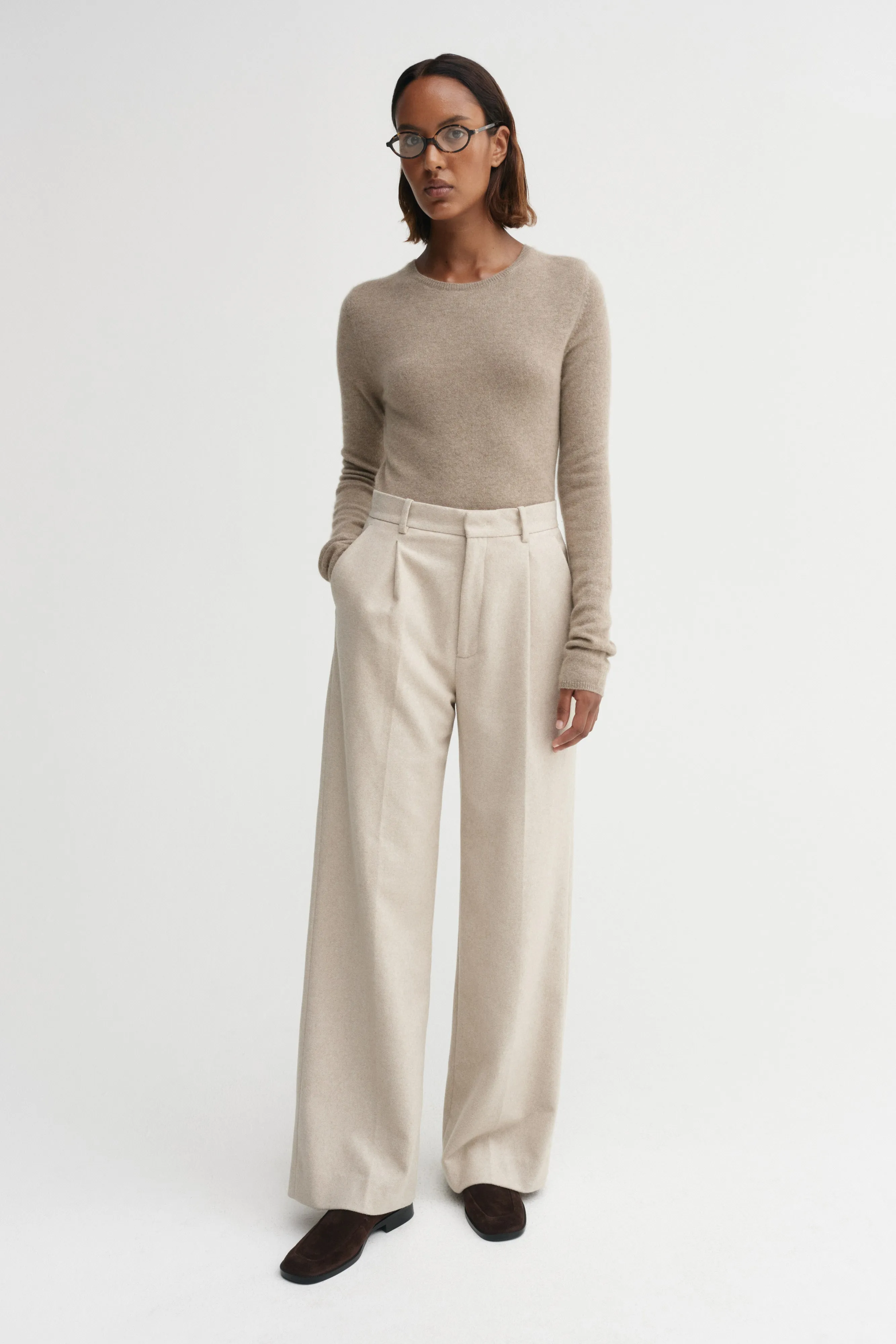 Awa Crewneck Sweater, nougat sold by Almada Label