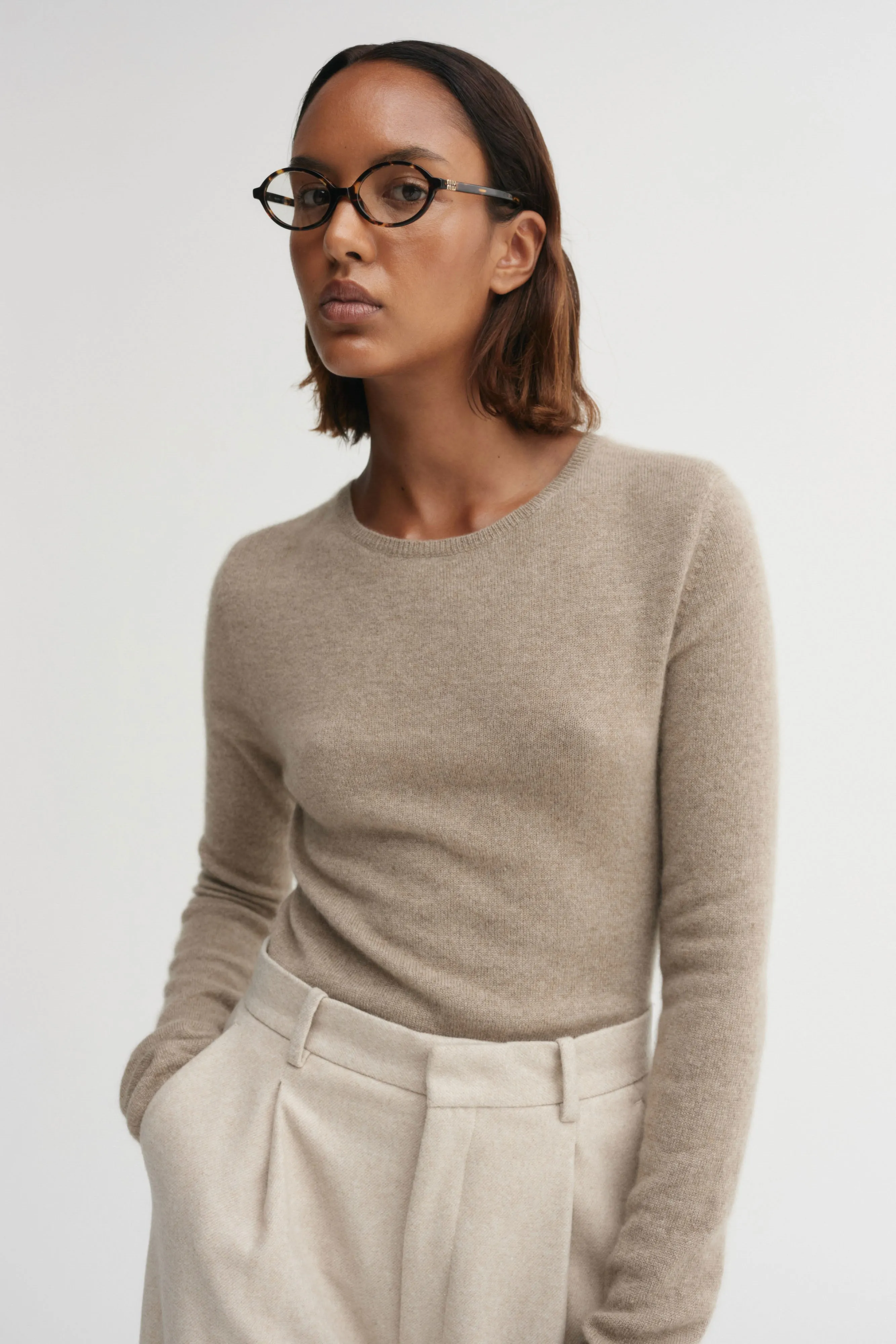 Awa Crewneck Sweater, nougat sold by Almada Label product image thumbnail 2