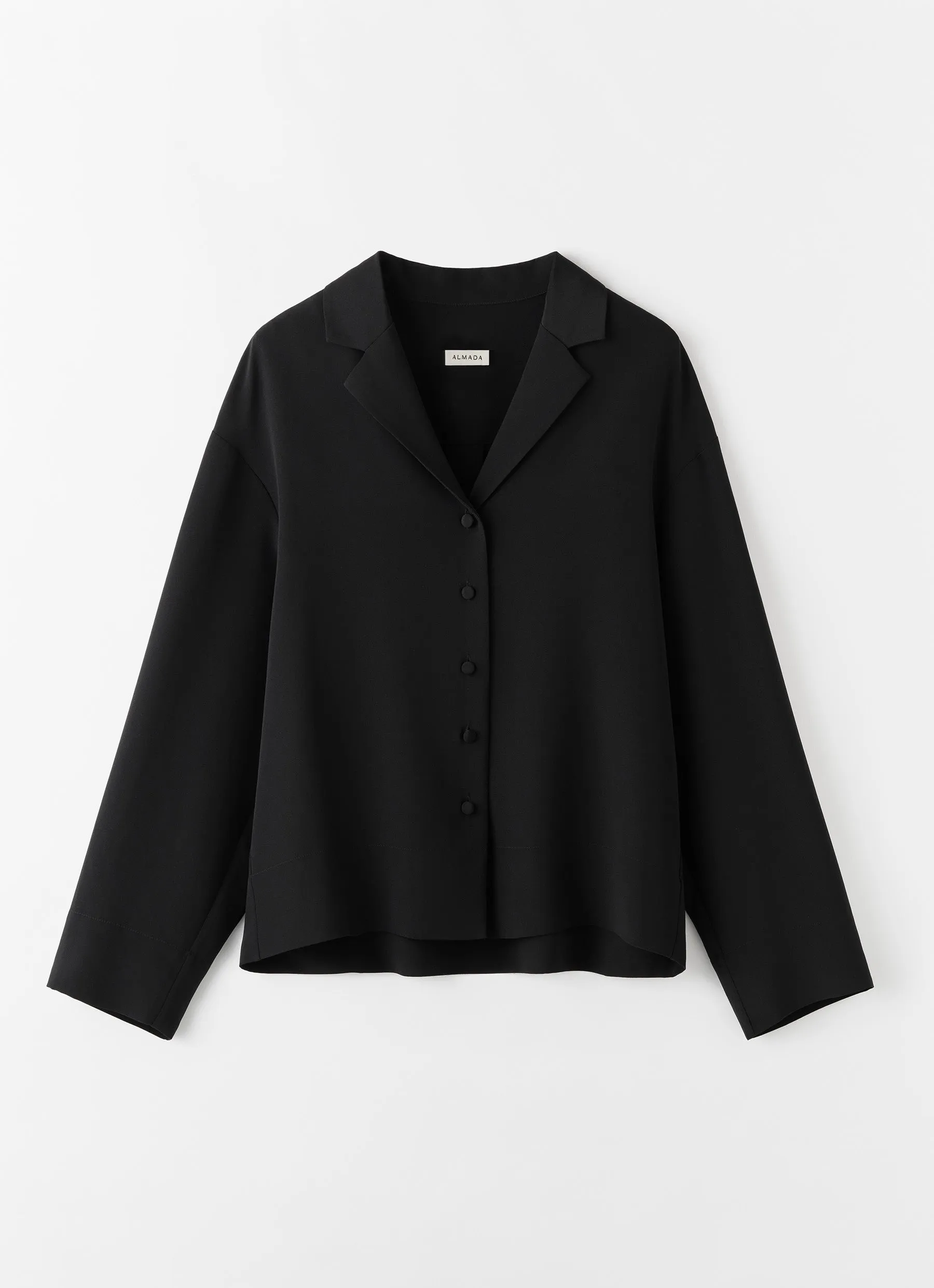 Leia Silk Shirt, black sold by Almada Label product image thumbnail 5