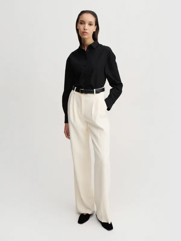 Fanna Poplin Shirt, black made by Almada Label