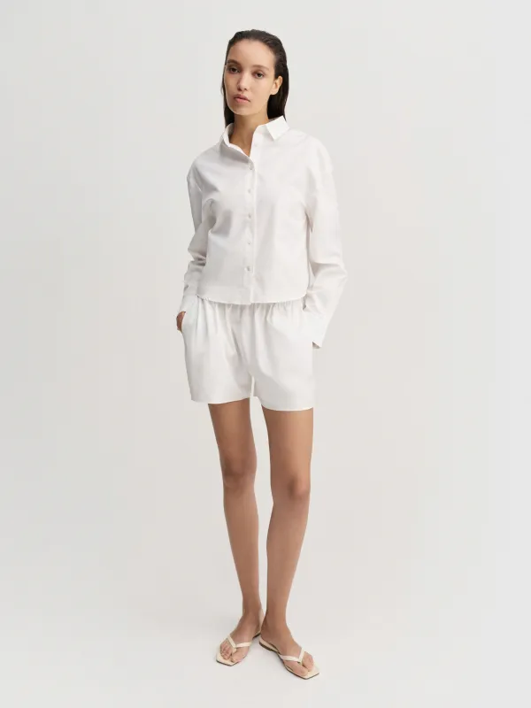 Fanna Poplin Shirt, white made by Almada Label