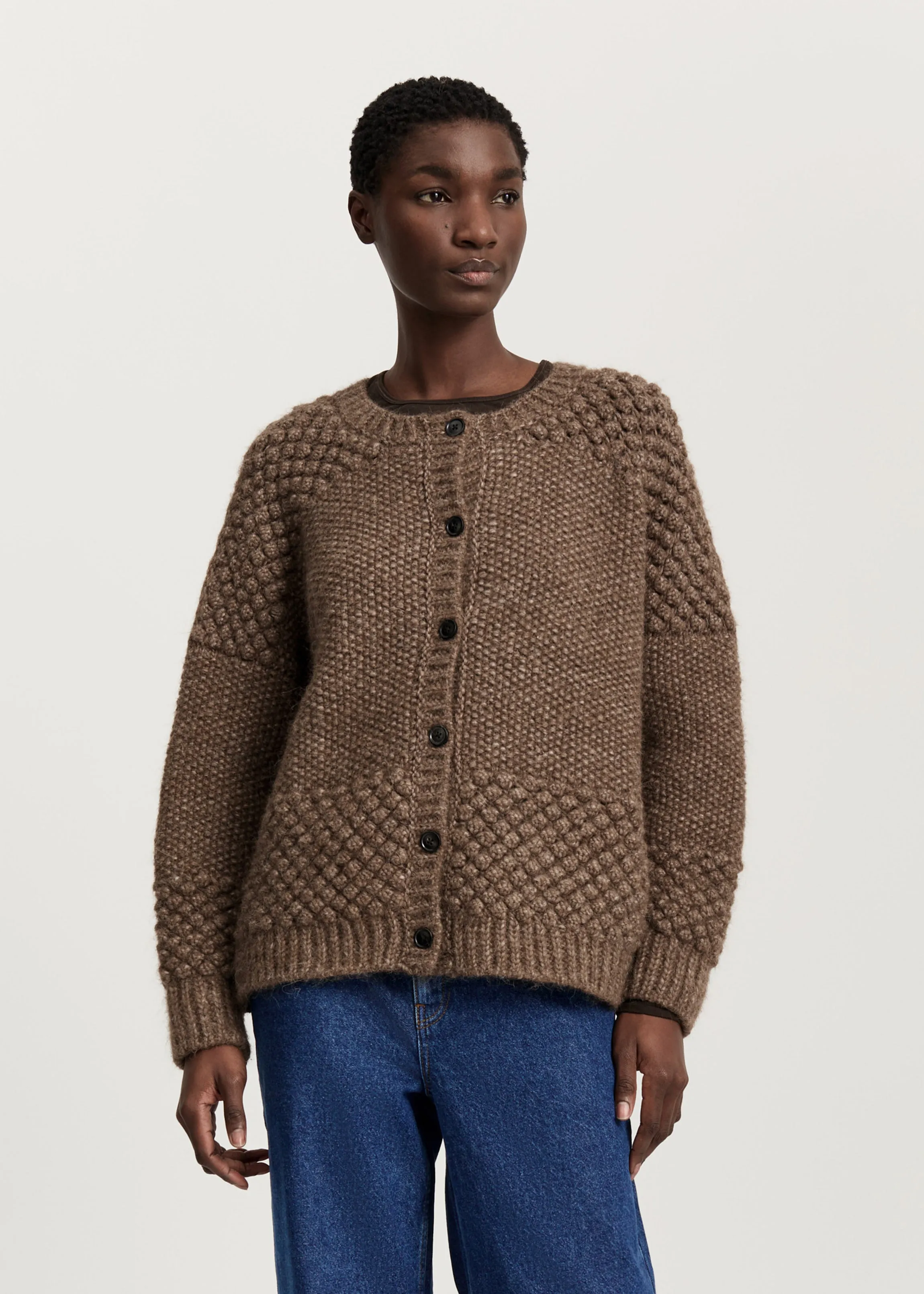 Sierra cardigan – llama wool | Pure Brownie sold by aiayu product image thumbnail 4