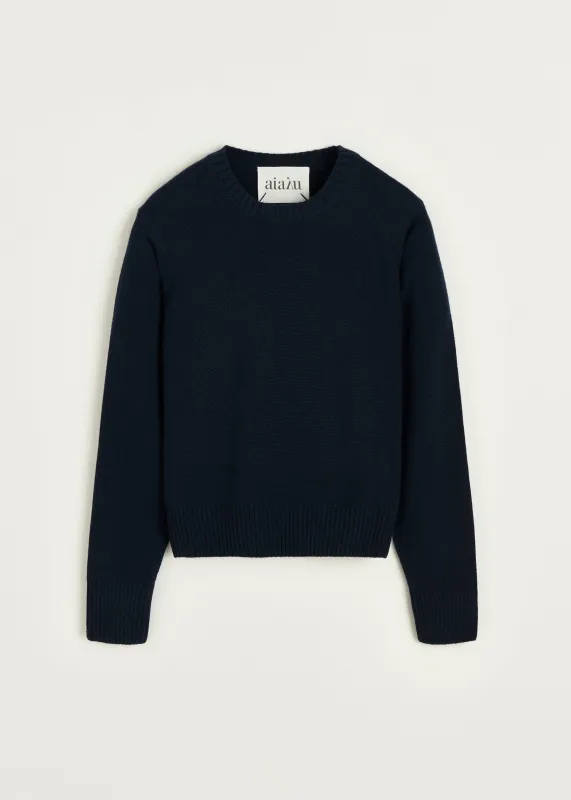 Inga sweater – cashmere | Black Blue made by aiayu