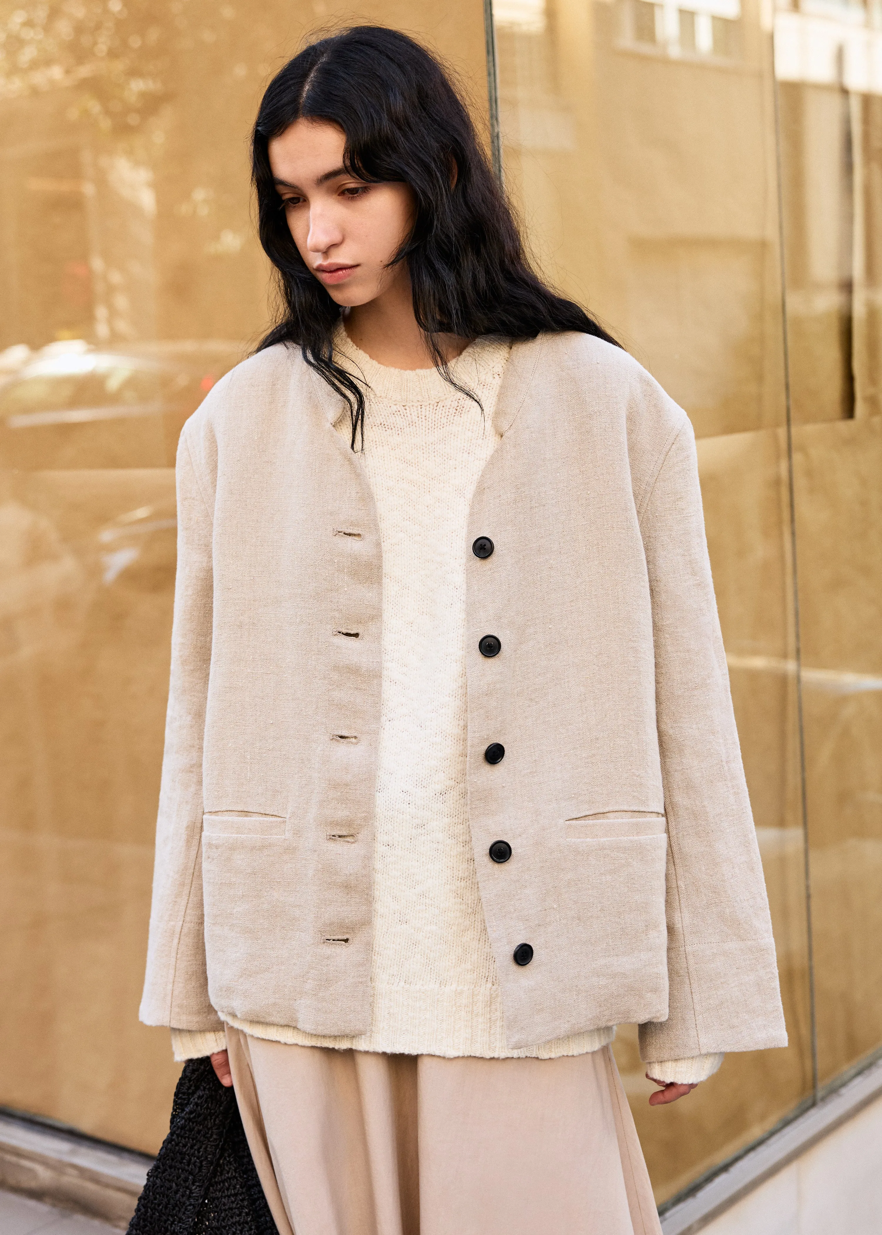Angela jacket heavy linen | Pure Natural sold by aiayu product image thumbnail 4