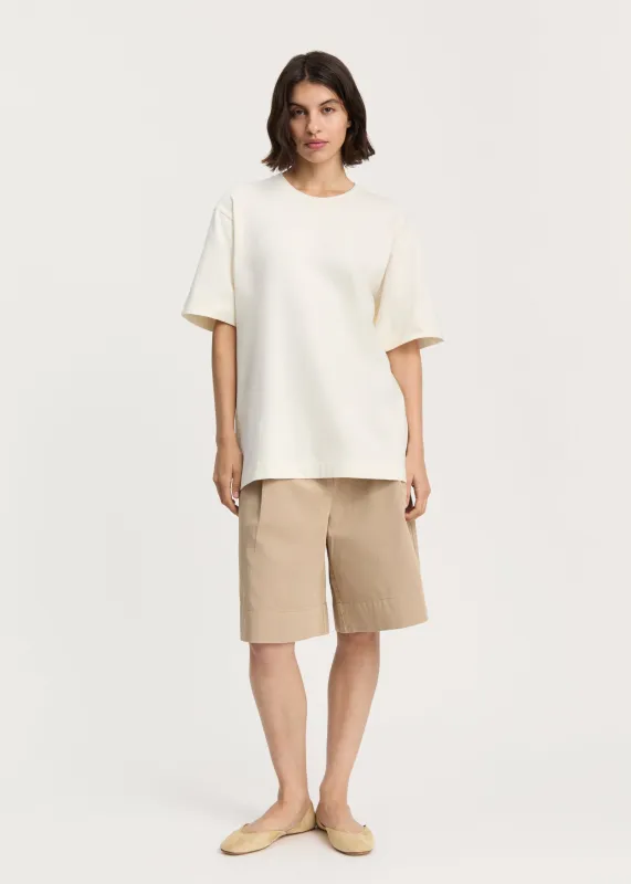 Lui circular tee | Pure Ecru made by aiayu