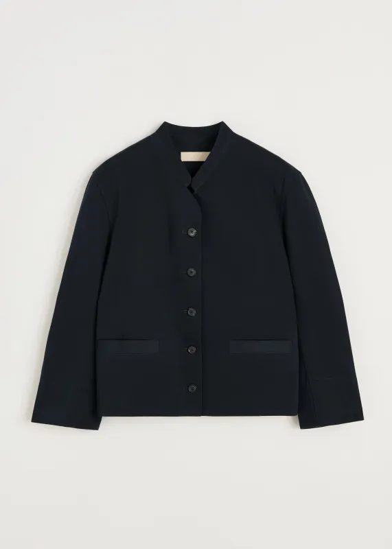 Angela jacket twill | Black Navy made by aiayu