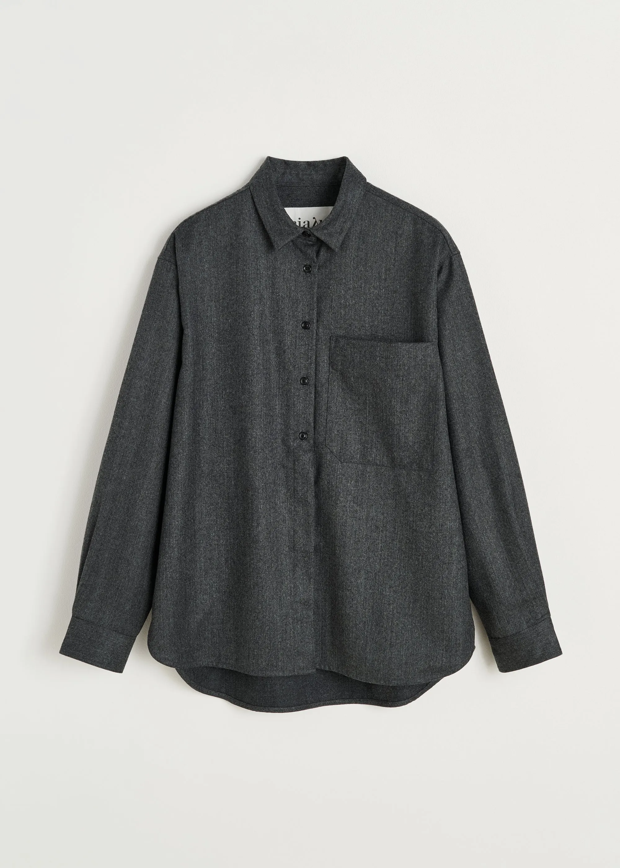 Lynette shirt – fine wool | Dark Grey sold by aiayu product image thumbnail 2