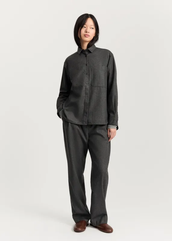Lynette shirt – fine wool | Dark Grey made by aiayu