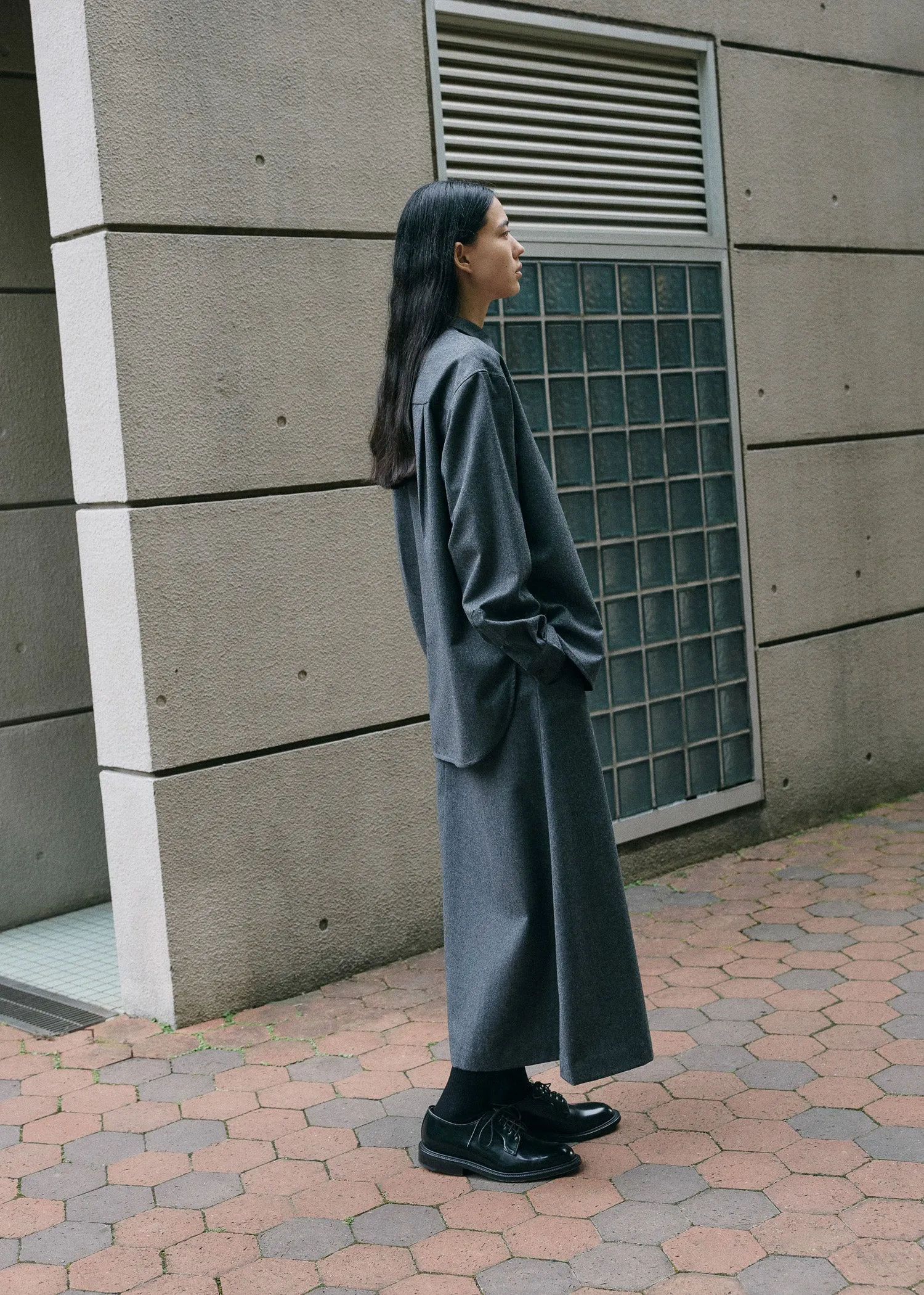 Lynette shirt – fine wool | Dark Grey sold by aiayu product image thumbnail 5