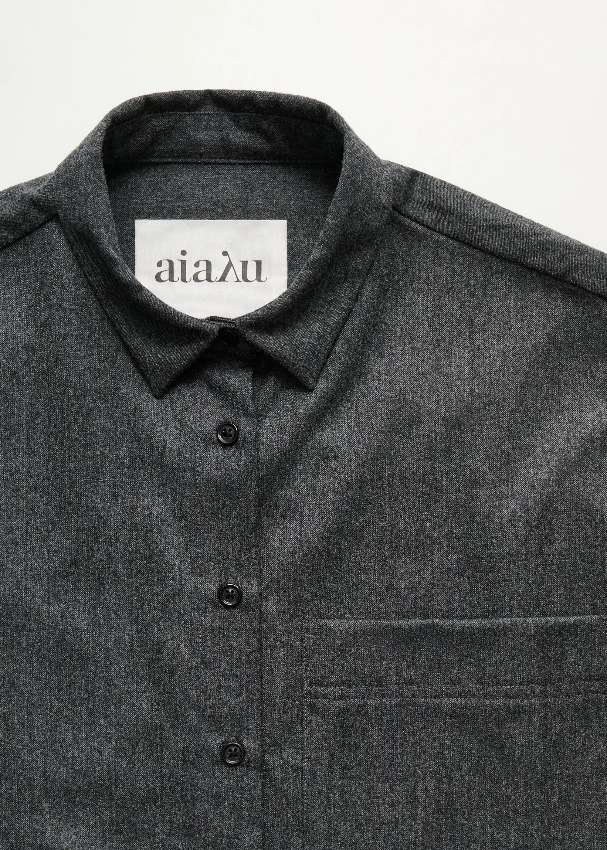 Lynette shirt – fine wool | Dark Grey sold by aiayu product image thumbnail 4