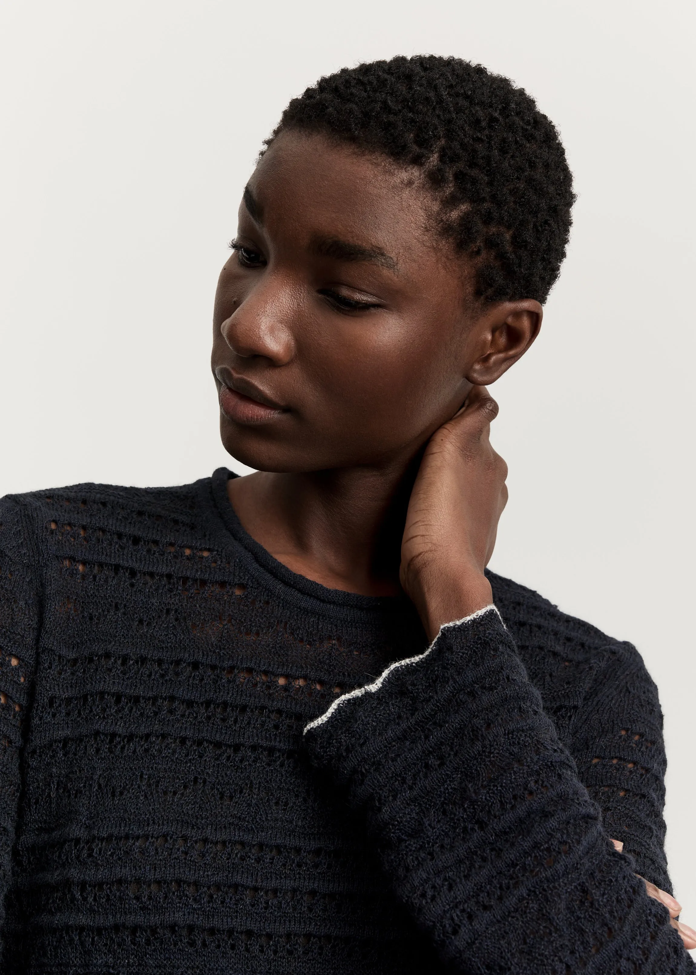 Ramon blouse – llama | Black Navy sold by aiayu product image thumbnail 4