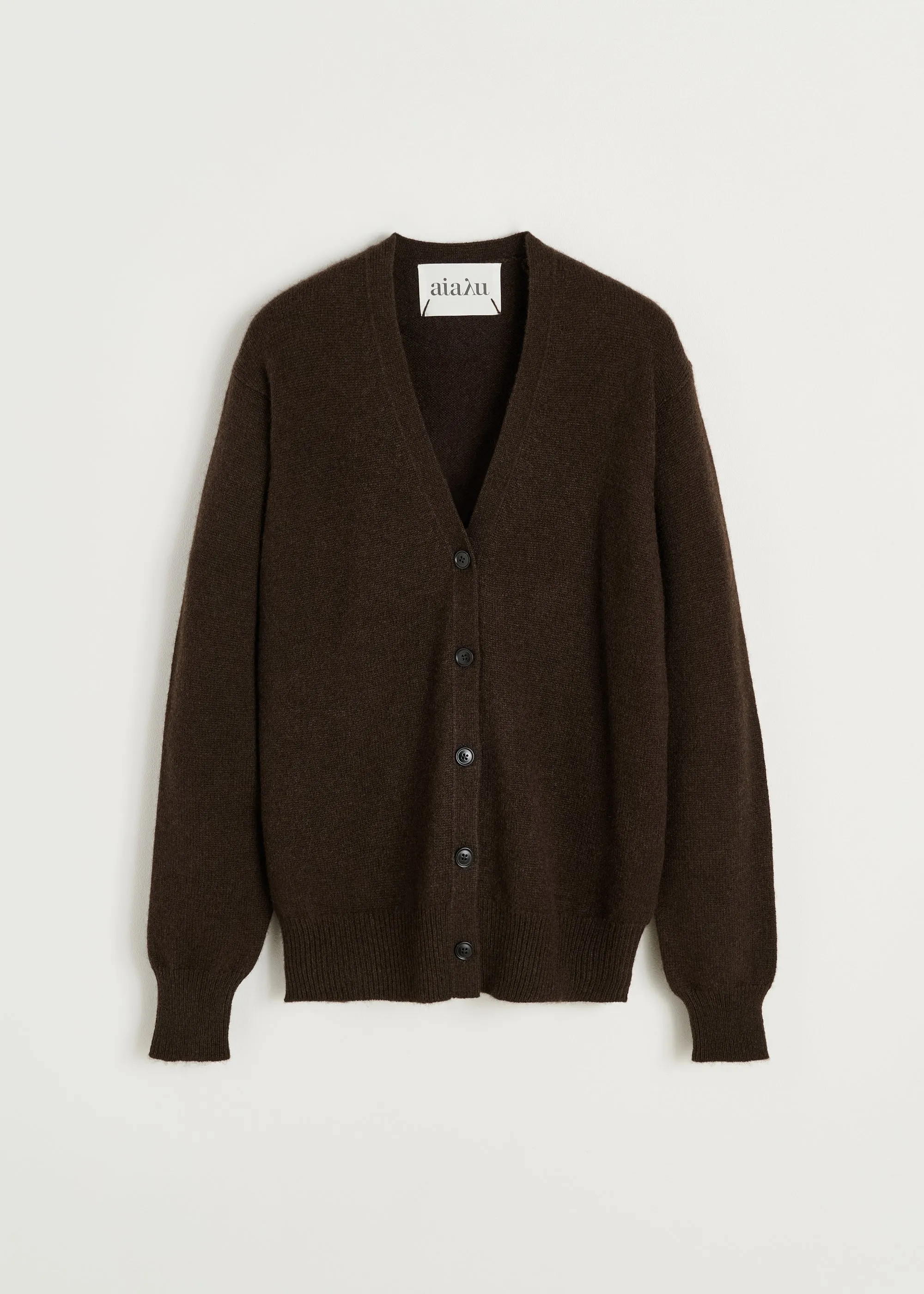Alexa cardigan – yak | Pure Dark Brown sold by aiayu product image thumbnail 2