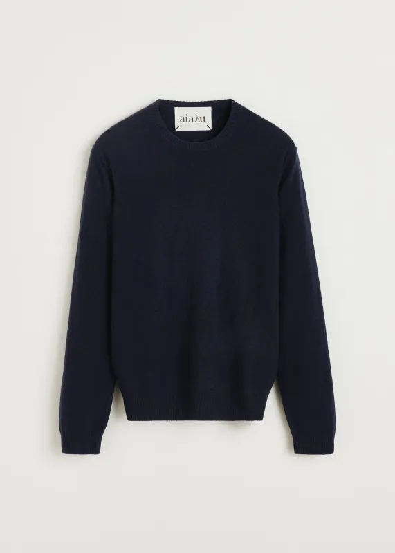 Leonardo sweater – cashmere | Black Blue made by aiayu