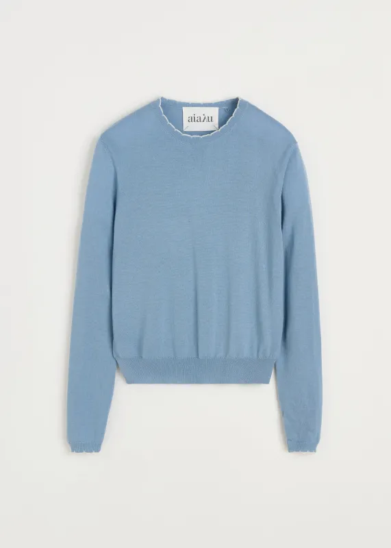 Isha sweater – merino wool | Opal Blue made by aiayu