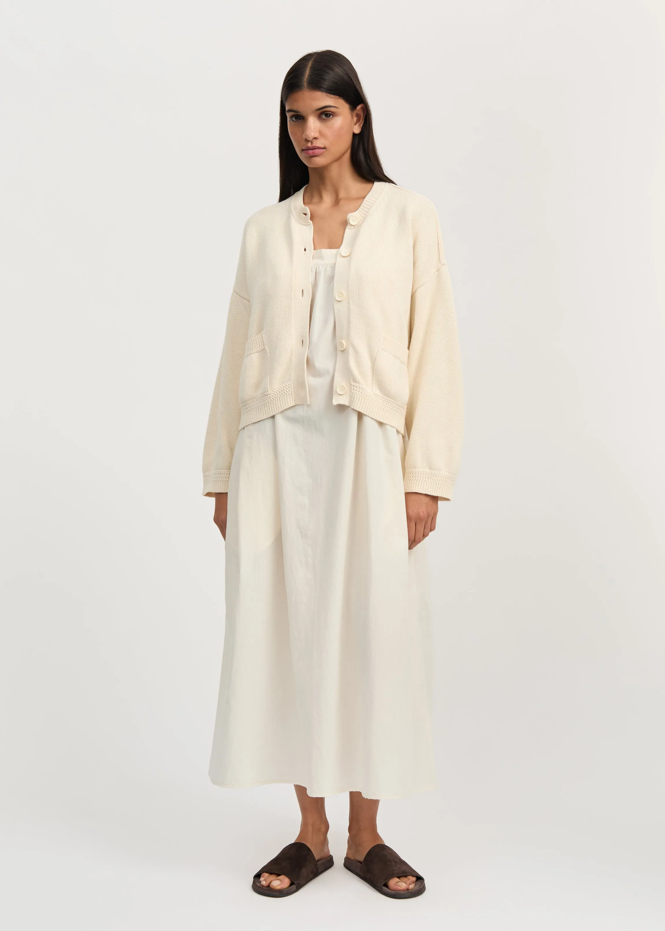 Cobe cotton cardigan | Pure Ecru sold by aiayu