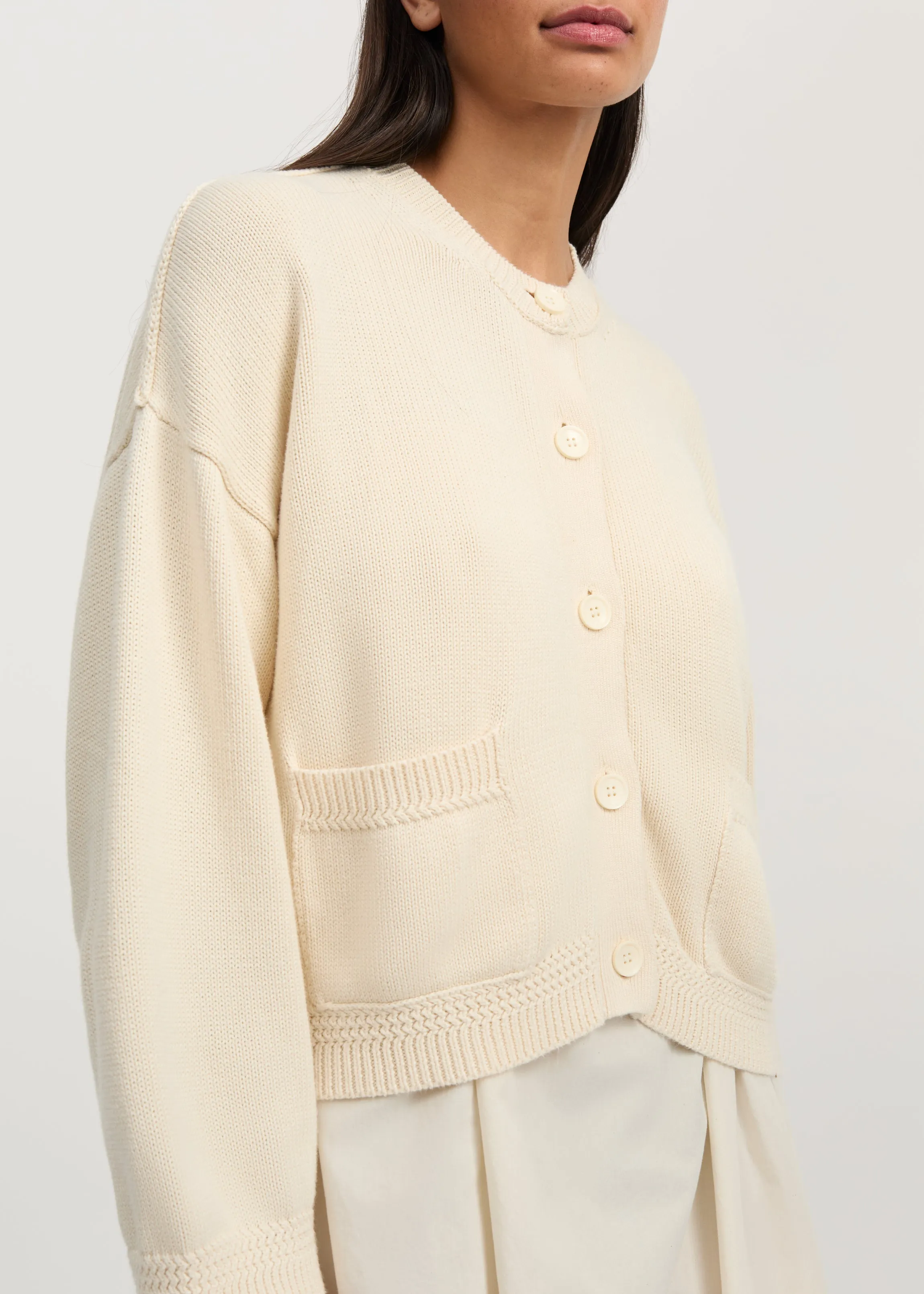 Cobe cotton cardigan | Pure Ecru sold by aiayu product image thumbnail 3