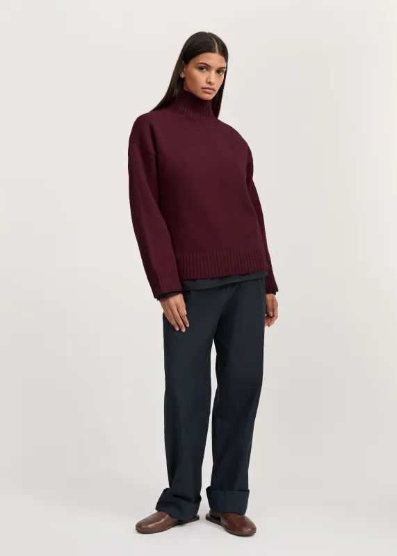 Farah sweater – highland wool | Bordeaux made by aiayu