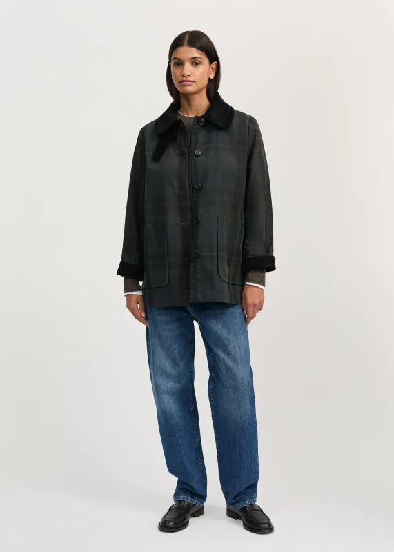 Jamie jacket check – oilskin silkwax | Foxleigh made by aiayu