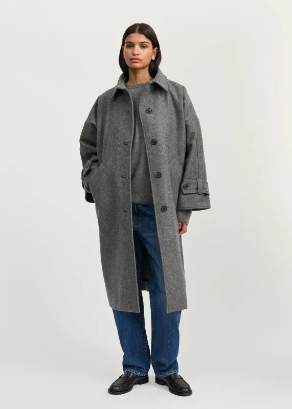 Jo coat loden | Pure grey made by aiayu