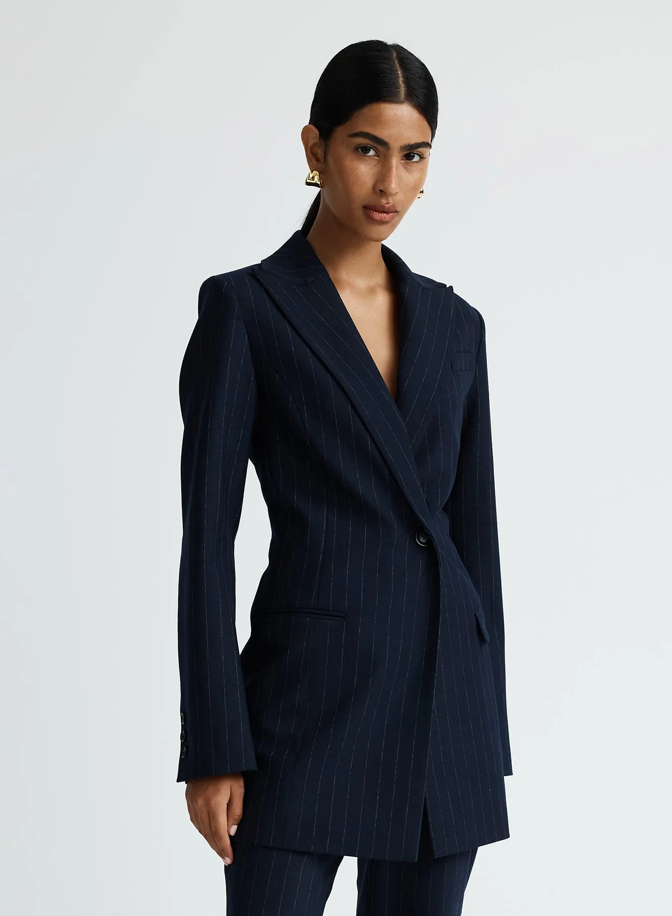 SIENNA BLAZER (CHALKSTRIPE) sold by ANNA QUAN