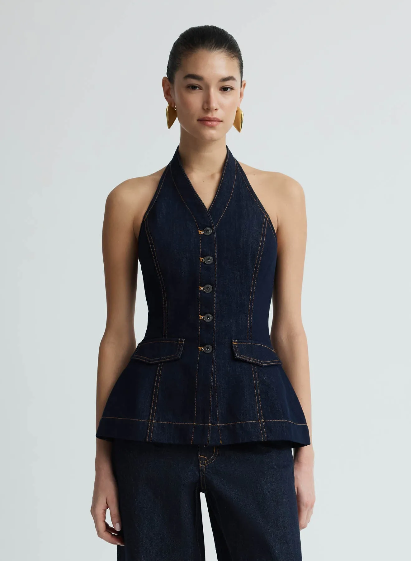 RHEA TOP (DARK INDIGO) sold by ANNA QUAN