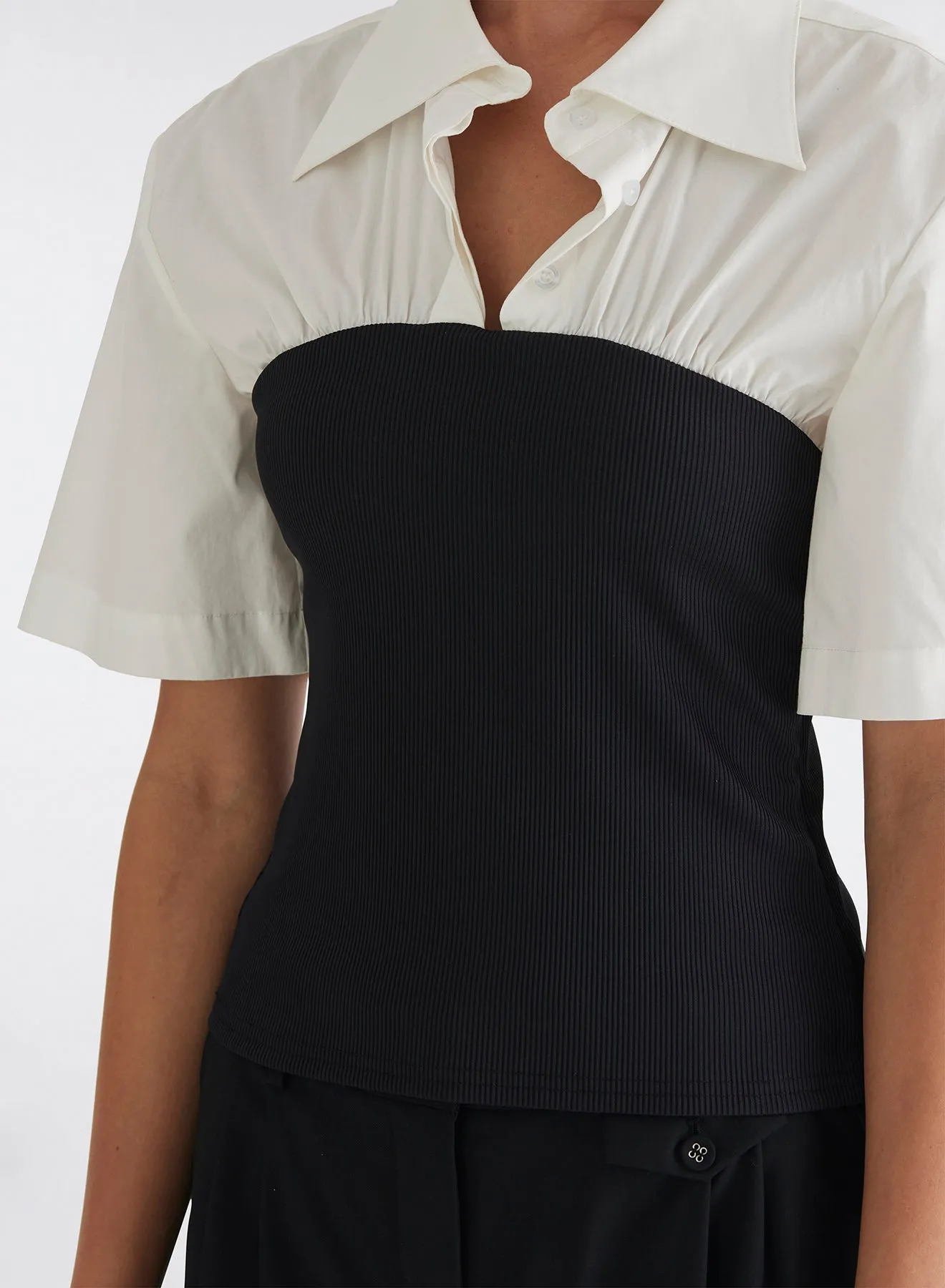WREN TOP (SWAN W/ EBONY) sold by ANNA QUAN product image thumbnail 4