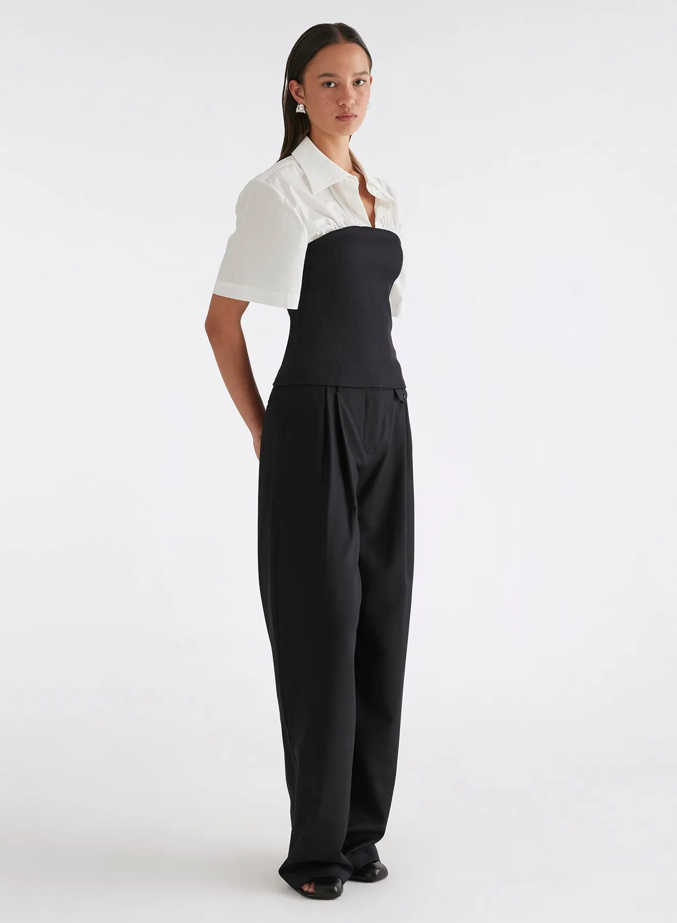 WREN TOP (SWAN W/ EBONY) sold by ANNA QUAN product image thumbnail 2