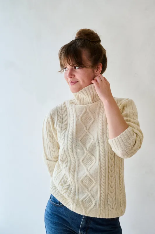 Unisex Cable Knit Wool Cashmere Mix Jumper made by Freight HHG