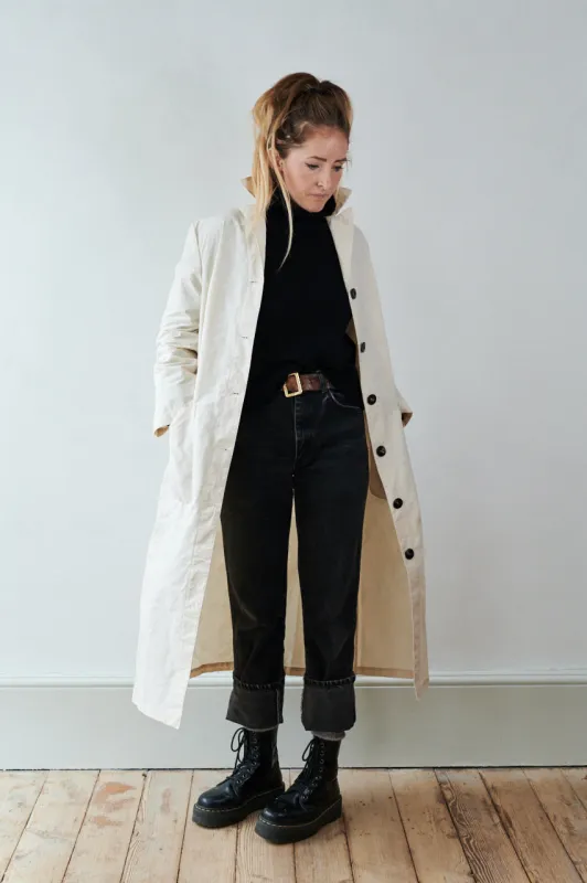 Cream Colour Dry Waxed Duster Coat made by Freight HHG