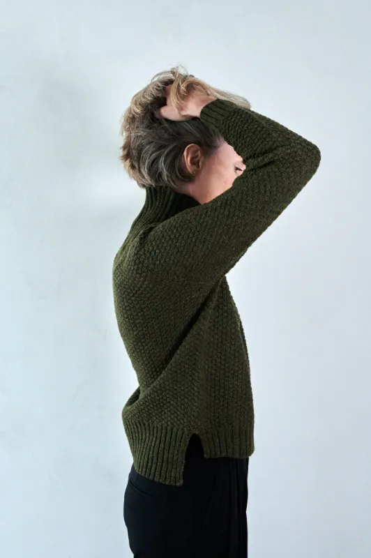 Women's Wool Cashmere Mix Moss Stitch Jumper made by Freight HHG