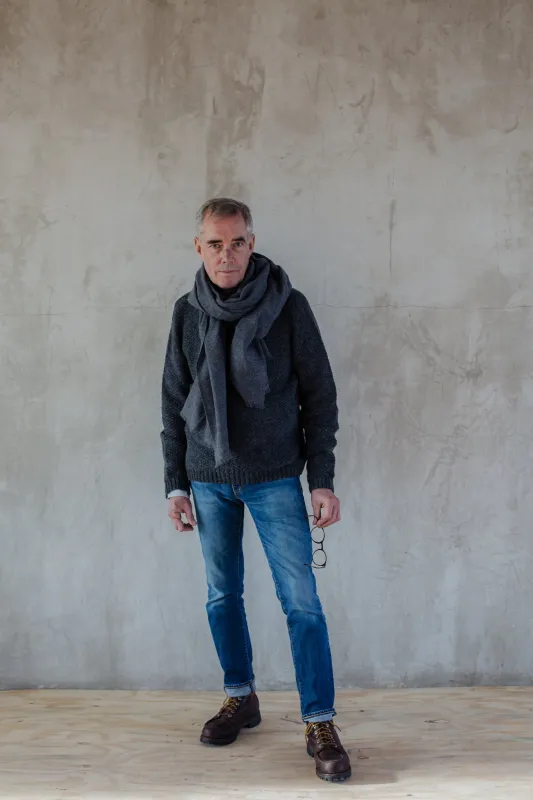 Men's Moss Stitch Lambswool Jumper made by Freight HHG