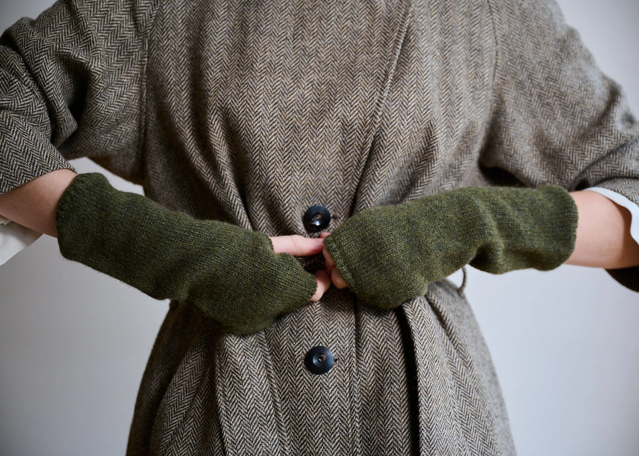 Women's Light Woollen Coat in Herringbone sold by Freight HHG product image thumbnail 3