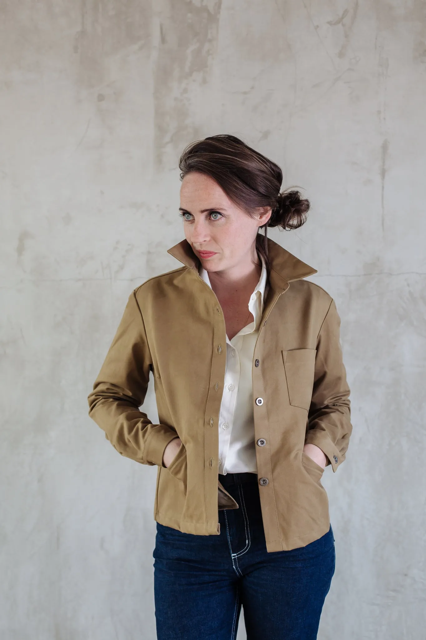 Cotton Drill Jacket in Khaki sold by Freight HHG