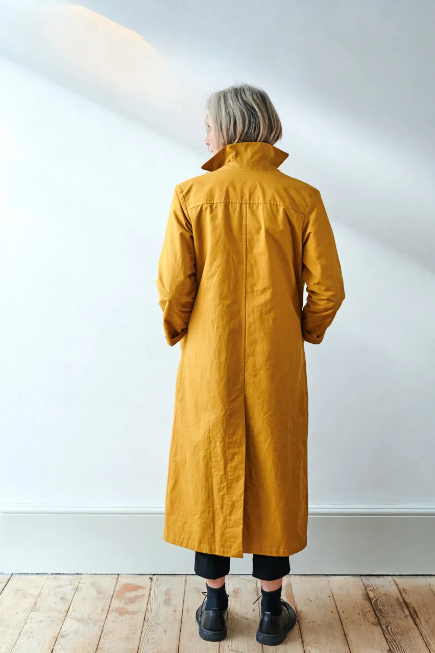 Women's Dry Waxed Duster Coat in Cumin sold by Freight HHG