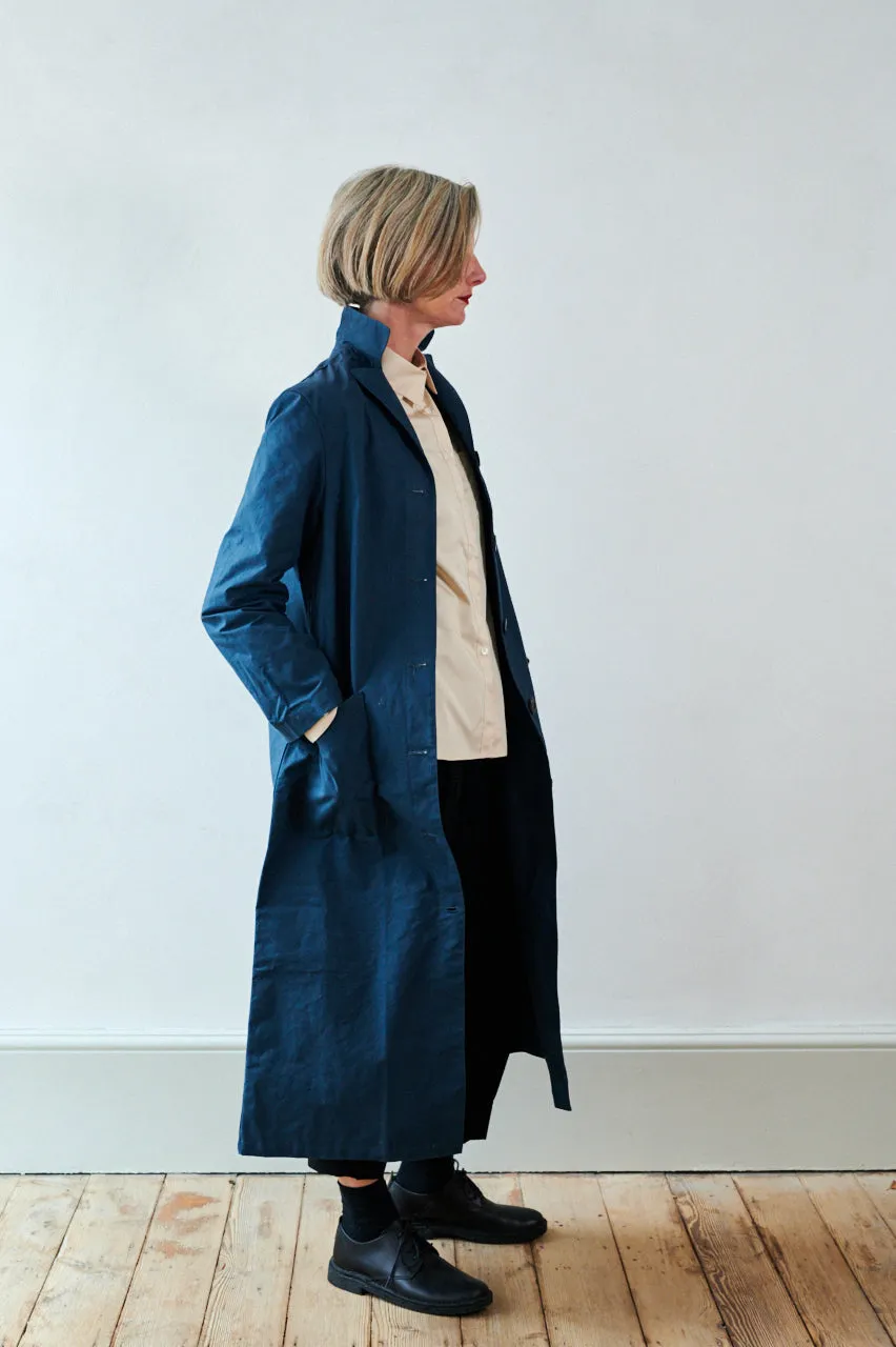 Women's Dry Waxed Duster Coat in Indigo sold by Freight HHG product image thumbnail 2