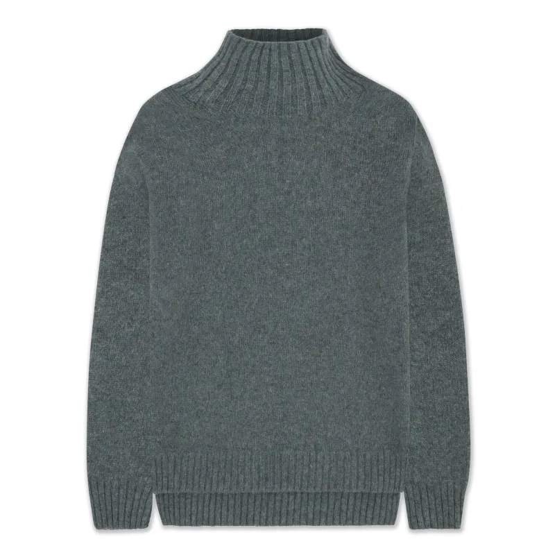 Women's Plain Knit Roll Neck Jumper | Lambswool made by Freight HHG