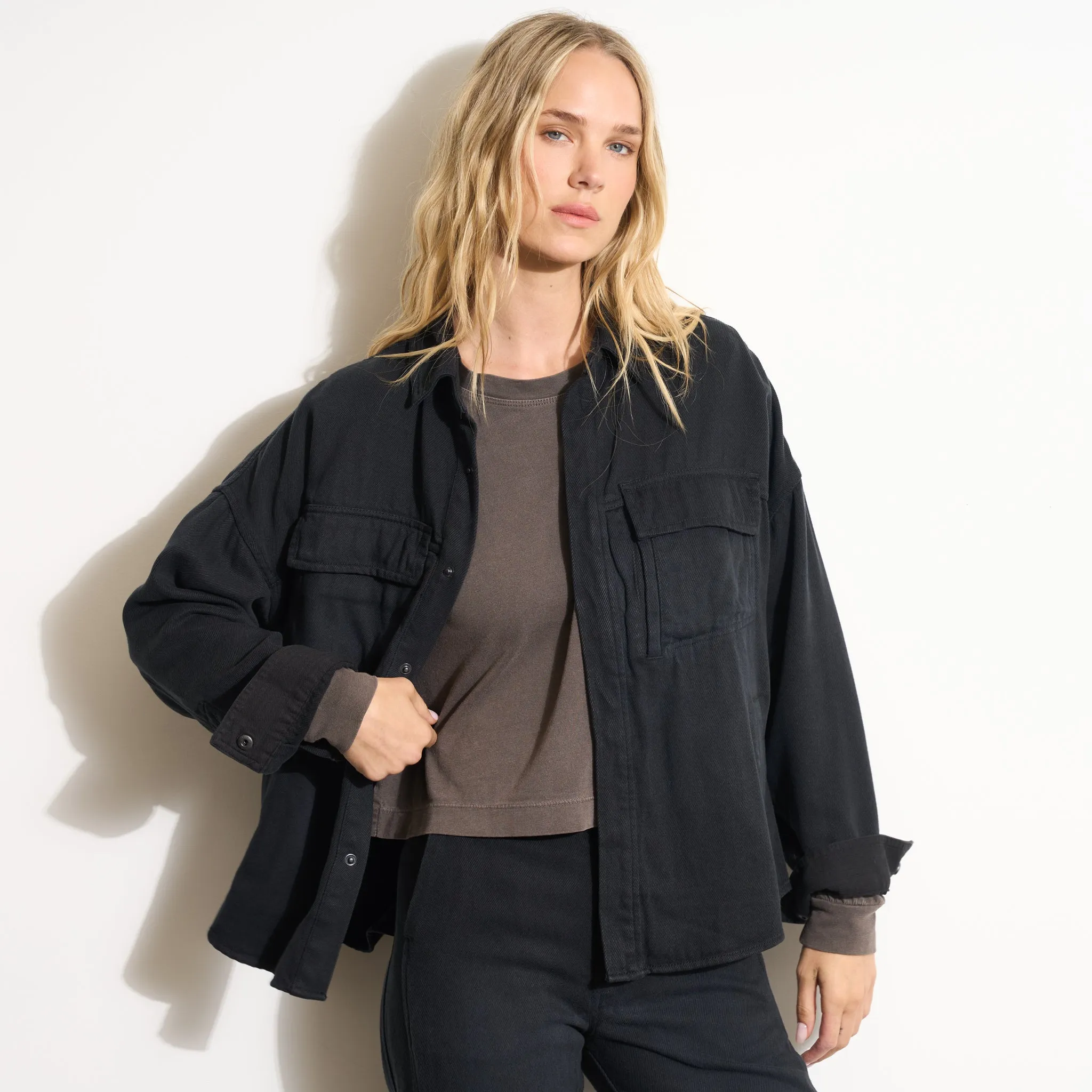 Odette Drape Denim Twill Shirt Jacket sold by rowan product image thumbnail 5