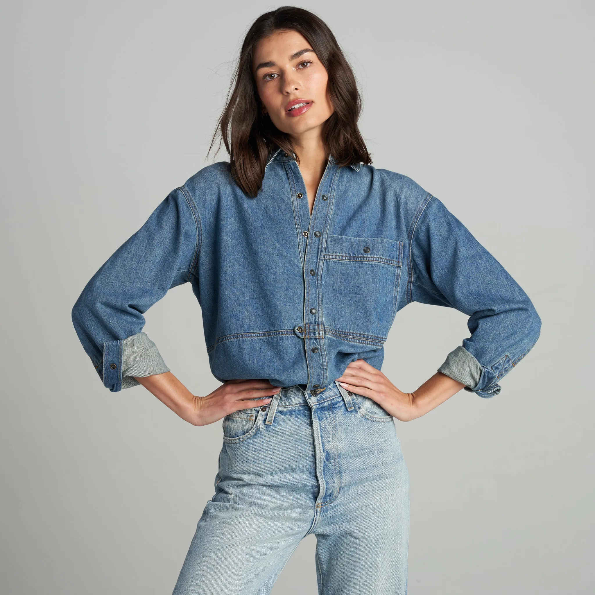 Celeste Oversized Denim Shirt Jacket sold by rowan